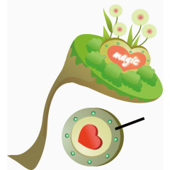 草坪彩色水彩卡通手绘装饰元素
