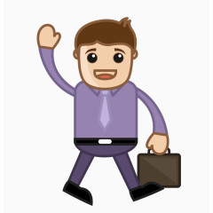 卡通提着包的人