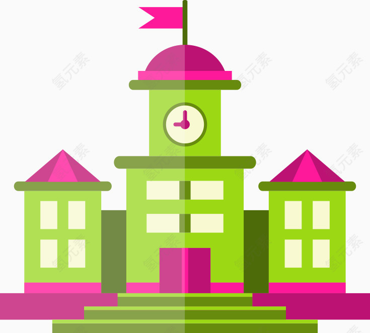 卡通学校校园