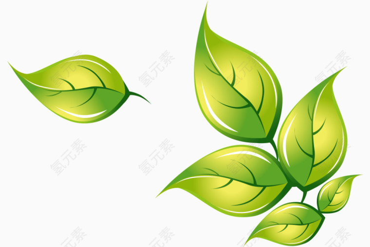 手绘水晶树叶