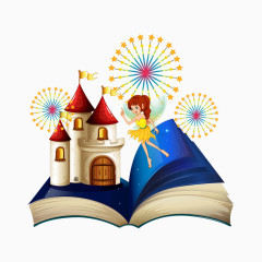 卡通手绘蓝色书籍