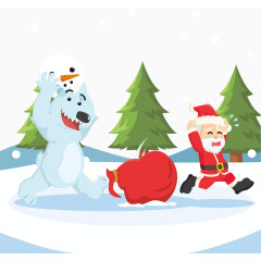 可爱圣诞老公公插画素材矢量