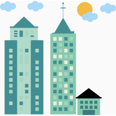 几何城市建筑楼房