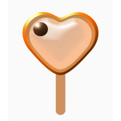 咖啡色心形立体冰淇淋