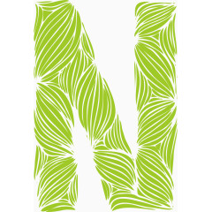 绿色条纹英文字体字母N