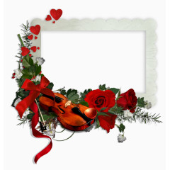 边框纹理白蕾丝带玫瑰