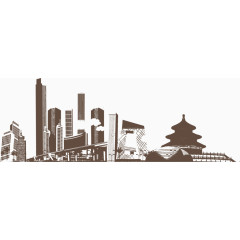 城市剪影北京剪影元素