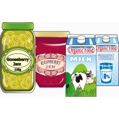 食物的卡通手绘装饰元素