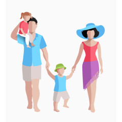 小清新度假旅游扁平化人物 