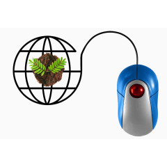 黑色地球和鼠标线图片