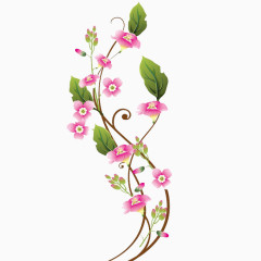 卡通手绘花藤