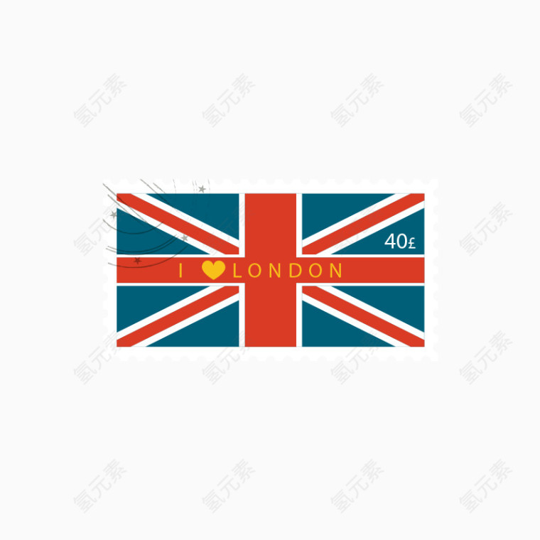 卡通英国元素邮票