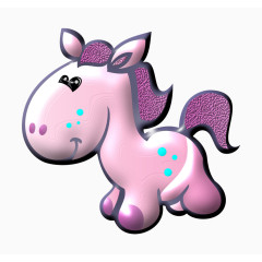 卡通粉红色小马