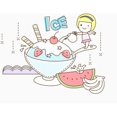 手绘清新人物旅行插画