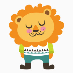 卡通穿衣服的动物小狮子
