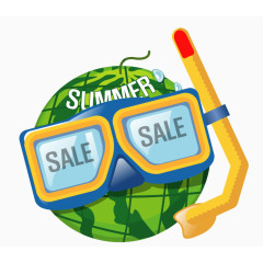 带潜水镜的西瓜