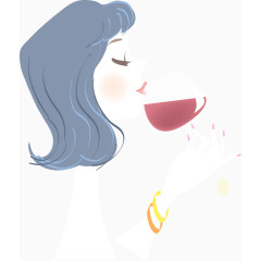 喝红酒的女性