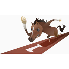 跑道上奔跑的马