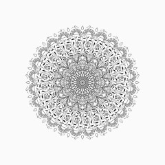 简约线描佛教曼陀罗图案