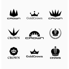 黑色各式皇冠图标