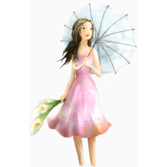 撑伞的温婉女孩