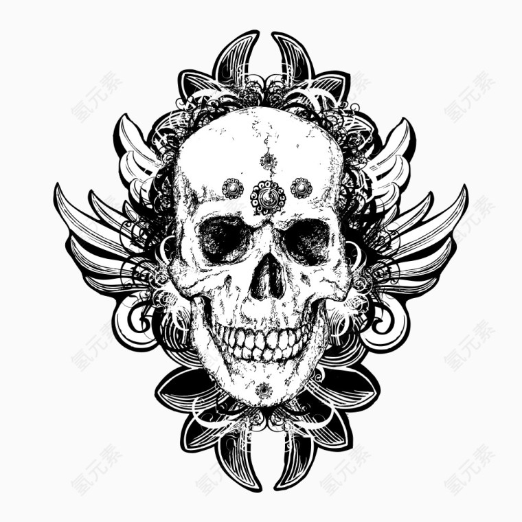 手绘骷髅印花