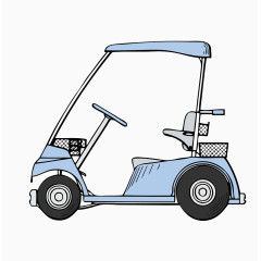 卡通手绘高尔夫球车