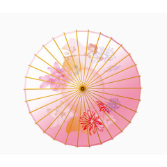 清新粉色油纸伞