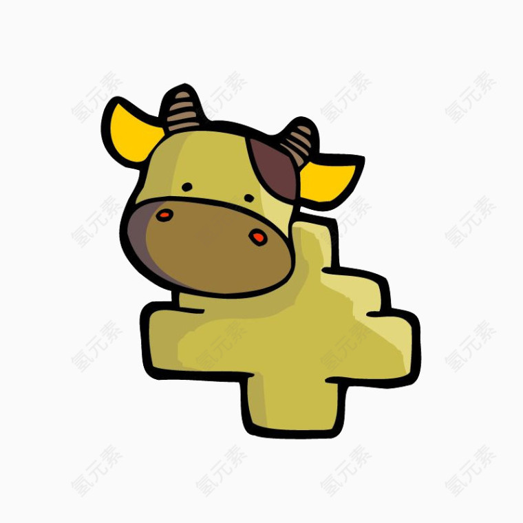 扁平化小牛素材