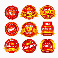 9款红色精美促销标签