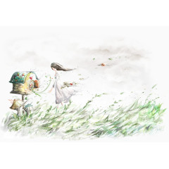 简约清新梦幻场景插画