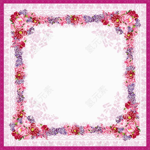粉红色花藤相框