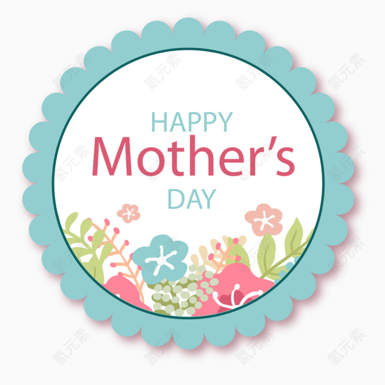 绿色母亲节标签