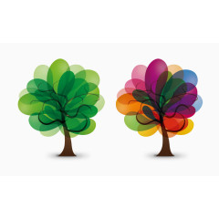 矢量开花的树插图