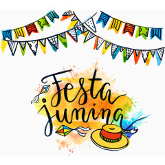 手绘你好六月装饰背景矢量图