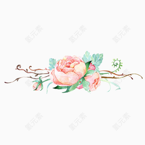 粉色手绘花朵