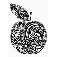 黑白苹果装饰图案