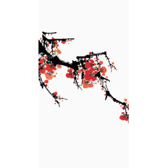 文人墨客梅花山水画