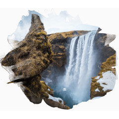 假山假水瀑布装饰景色