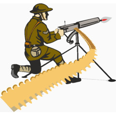 打机枪的士兵