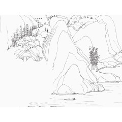 简笔山水画