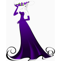 舞会女性简单手绘