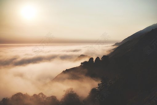 日出,黄昏,雾,景观,丘陵,自然,户外,天空,太阳,日落,免費的照片,