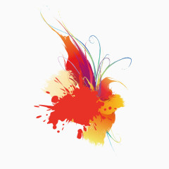 彩色油漆泼墨元素