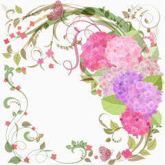 手绘唯美绣球花朵png 