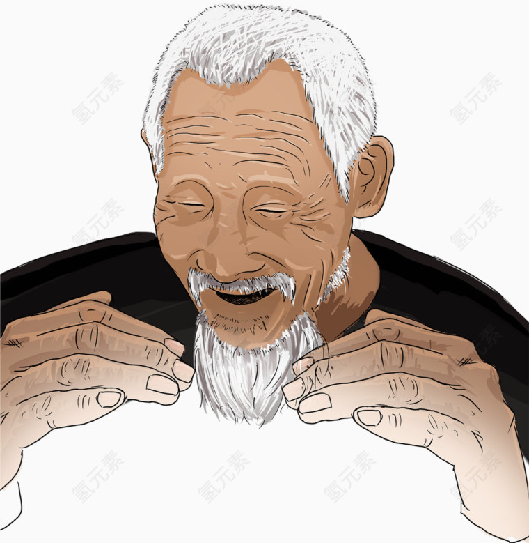 老爷爷卡通人物卡通手绘装饰元素