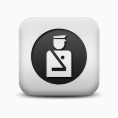 磨砂白广场图标人东西人安全警卫人、图标