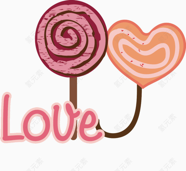 儿童风格爱心棒棒糖