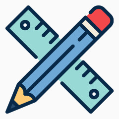 卡通可爱色彩铅笔尺子素材