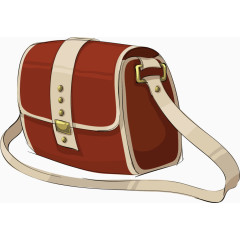 卡通手绘红色背包 